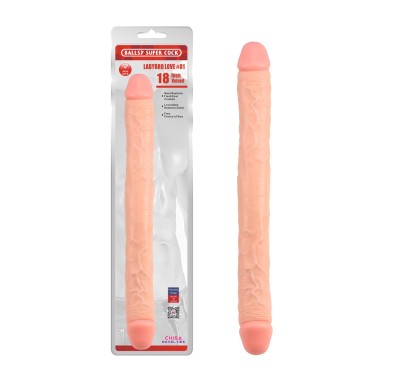 Proste podwójne dildo do sexu lesbijskiego 46 cm